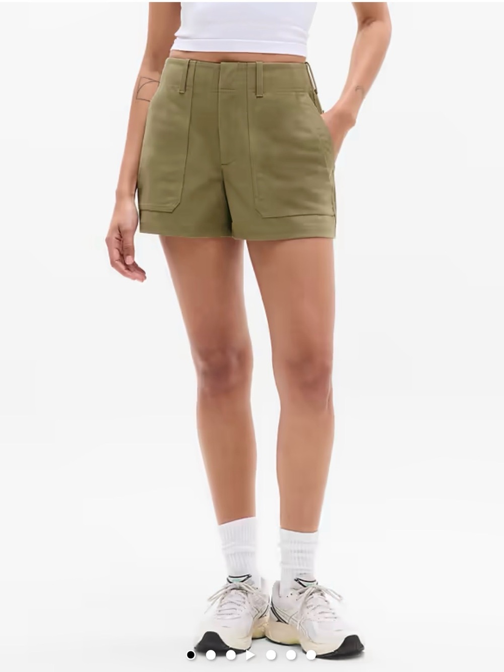 Athleta High-Waist Utility Shorts in Olive